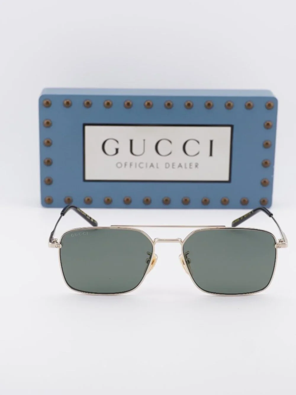 Gucci GG1957SA 001 Square Sunglasses - Gold / Grey